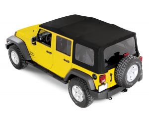 Mopar Cable Style Soft Top with Spring Lift Assist (Black Twill) for 07-18 Jeep Wrangler JKU 82213652 