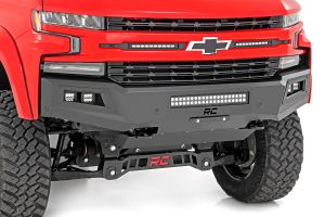 Rough Country High Clearance Front Bumper LED Lights & Skid Plate For 19-22 Chevy Silverado 1500 10757A