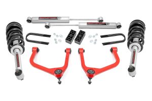 Rough Country 3.5 Inch Lift Kit N3 Struts Rear Mono Leaf For 22-24 Chevy Silverado 1500 28231RED