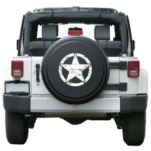 Boomerang Enterprises Distressed Star Rigid Tire Cover in Textured Black RG-