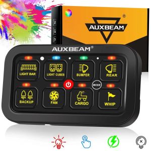 Auxbeam RGB Series 8 Gang (RB80) Switch Panel, Toggle/ Momentary/ Pulsed Mode Supported (Two-Sided Outlet) QP010782