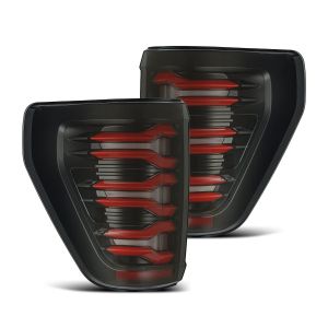 AlphaRex LED Taillights Black Red for 21-23 Ford F-150 653030
