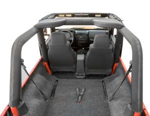BedRug Carpet Rear Cargo Kit Includes Tailgate (4 Piece) without Cutouts For 2004-06 Jeep Wrangler Unlimited LJ BRLJ04R