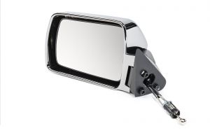 Quadratec Driver Side Manual Remote Replacement Mirror in Chrome for 84-96 Jeep Cherokee XJ 13111-0741