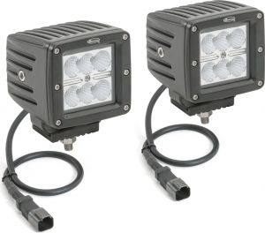 Quadratec 3" Cube LED with Wiring Harness & Windshield Mounting Brackets for 97-06 Jeep Wrangler TJ & Unlimited 97109TJ3-