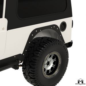 MetalCloak Rear Flare Mounting Plate, Pair Mod Cut for 04-06 Jeep Wrangler TLJ 2415-
