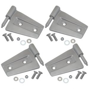 Kentrol Stainless Steel Door Hinge Set in Paintable Finish for 07-18 Jeep Wrangler JK 2 Door 40575