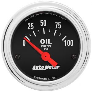 Auto Meter 2 1/16" Diameter Electrical Oil Pressure Gauge (Measures from 0 - 100 PSI) 2522