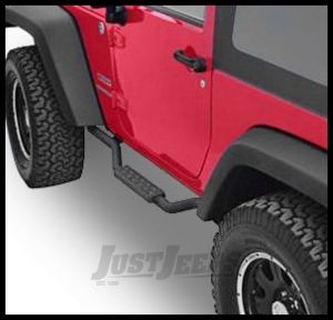 Rampage Side Nerf Bar Pair For Drop Step Slimline 2-inch Bar Black Textured For 2007-18 Jeep Wrangler JK 2 Door 26627