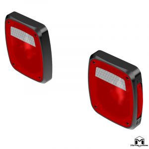 MetalCloak Billet Aluminum LED Replacement Lo-Profile Taillights for 87-06 Jeep Wrangler YJ, TJ 2843