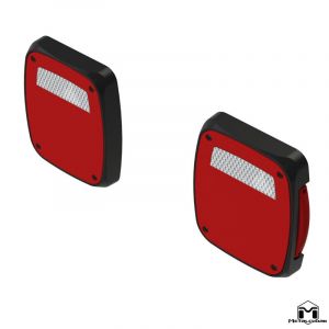 MetalCloak Molded LED Replacement Lo-Profile Taillights for 87-06 Jeep Wrangler YJ, TJ 2844