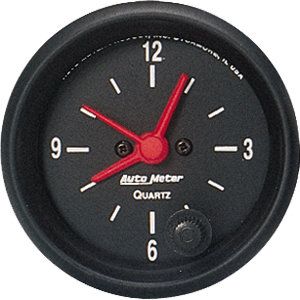 Auto Meter Black Faced Mechanical 2-1/16" Clock Gauge 2632