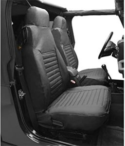 BESTOP Front High Back Bucket Seat Covers In Black Denim For 1997-02 Jeep Wrangler TJ 29226-15