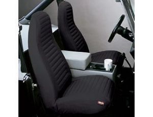 BESTOP Front High Back Bucket Seat Covers In Black Denim For 1976-91 Jeep Wrangler & CJ Series 2922715