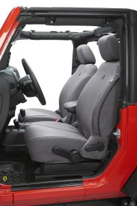 BESTOP Custom Tailored Front Seat Covers In Charcoal For 2007-12 Jeep Wrangler JK 2 Door & Unlimited 4 Door Models 2928009