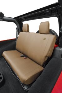 BESTOP Custom Tailored Rear Seat Covers In Tan For 2008-12 Jeep Wrangler JK 2 Door & Unlimited 4 Door Models 2928104