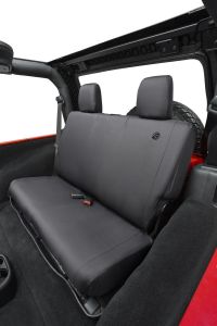BESTOP Custom Tailored Rear Seat Covers In Black Diamond For 2007-18 Jeep Wrangler JK 2 Door Models 2928235