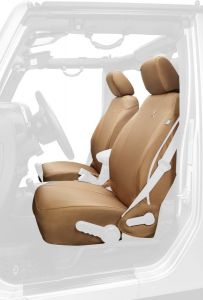 BESTOP Custom Tailored Front Seat Covers In Tan For 2013-18 Jeep Wrangler JK 2 Door & Unlimited 4 Door Models 2928304