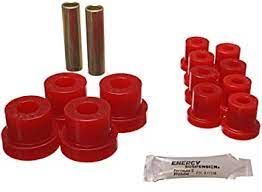 Energy Suspension Front Leaf Spring Bushings (aftermarket shackle) in Red For 76-86 Jeep CJ 2.2115R