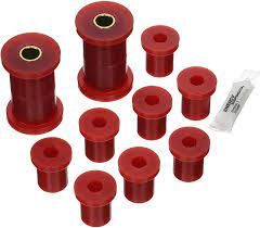 Energy Suspension Rear Leaf Spring Bushings (aftermarket shackle) in Red For 76-86 Jeep CJ 2.2116R