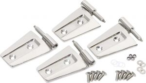 Kentrol Body Door Hinge Set Outer in Polished Stainless Steel For 2007-18 Jeep Wrangler JK 2 Door Models (4-Piece) 30575