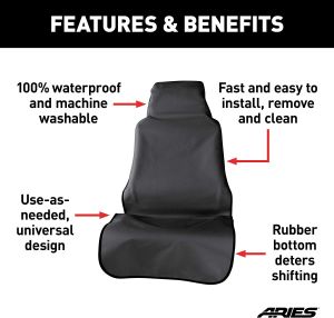 Aries Automotive Seat Defender Bucket / Front Seat Protector In Black For Universal Applications 3142-09