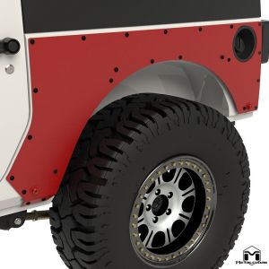 MetalCloak Overline Rear Flare Mounting ExoSkin, Pair for 07-18 Jeep Wrangler JK 2 Door 3411-