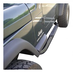 Aries Automotive 3" Round Side Bars In Gloss Black For 1987-06 Jeep Wrangler YJ & TJ Models 35600