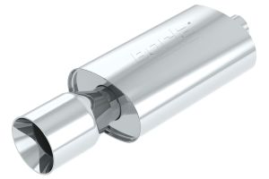 Borla Wailtail Boomers Muffler - 2.25" Center Inlet/ Single 5" Round Tip - 5.5" x 8.5" Oval x 14" Long Body 24.25" Overall Length. Universal Part. 40061