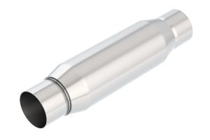 Borla Resonator - Sound Level N/A Resonator - 2.25" Center Inlet/ 2.25" Center Outlet 3.5" Round x 10" Long Body 14" Overall Length 400937