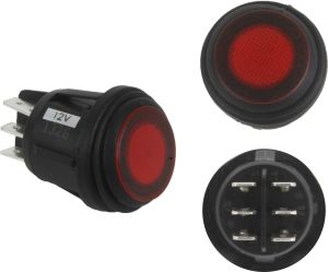 RIGID Industries 3 Position Rocker Switch (On/Off/Backlight) Red Single 40181