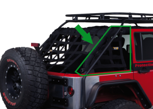 Warrior Products Side Cargo Netting For 2007-18 Jeep Wrangler JK Unlimited 4 Door Models 40600