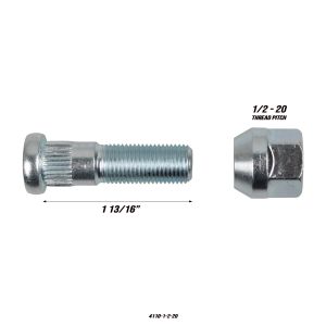 Synergy Wheel Spacer Stud .50 Inch 20 W/Lug Nut for Jeep XJ/JK/JKU/TJ/LJ/YJ/ZJ 4110-1-2-20