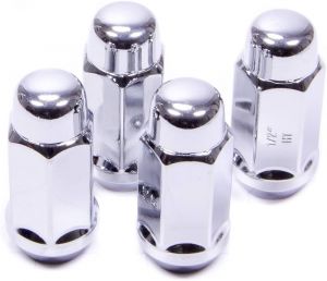 Gorilla Lug Nut Acorn Bulge X-Long Heat Treated 1/2-20 (Chrome 4-Pack) 41187XLHTB