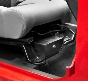 BESTOP Underseat Storage Lock Box On Passenger Side In Black For 2007-18 Jeep Wrangler JK 2 Door & Unlimited 4 Door Models 4264201