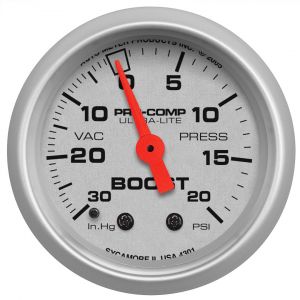 Auto Meter Ultra-Lite 2 1/16" (52.4mm) Mechanical Boost / Vacuum Gauge 4301