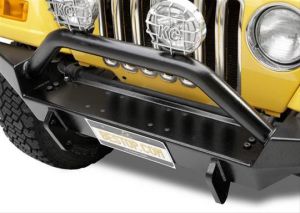 BESTOP HighRock 4X4 Front Bumper In Matte/Textured Black For 2007-18 Jeep Wrangler JK 2 Door & Unlimited 4 Door Models 4491001