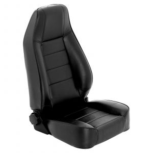 SmittyBilt Front Factory Style Reclining Seat In Black Crush For 1976+ Jeep CJ Series, Wrangler YJ & TJ Models 45001