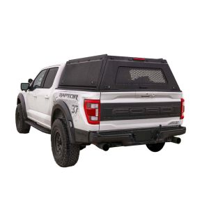 Overland Vehicle Systems Expedition Truck Cap W/Full Wing Doors, Front and Rear Windows & 3rd Brake Light for 21+ Ford F-150 5.5ft Bed 70100004