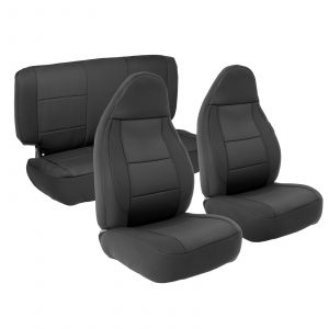 SmittyBilt Neoprene Front and Rear Seat Cover Kit In Black For 1997-02 Jeep Wrangler TJ 471201