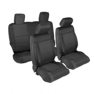 SmittyBilt Neoprene Front and Rear Seat Cover Kit In Black For 2007-12 Jeep Wrangler JK 471401