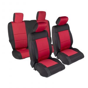 SmittyBilt Neoprene Front & Rear Seat Cover Kit in Black/Red For 2007-12 Jeep Wrangler JK 2 Door Models 471430