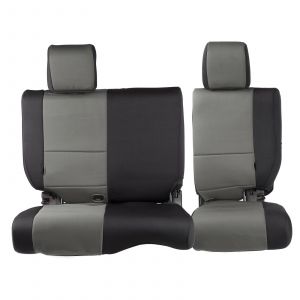 SmittyBilt Neoprene Front & Rear Seat Cover Kit in Black/Gray For 2013-18 Jeep Wrangler JK Unlimited 4 Door Models 471622