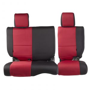SmittyBilt Neoprene Front & Rear Seat Cover Kit in Black/Red For 2007 Jeep Wrangler JK Unlimited 4 Door Models 471830