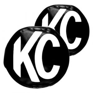 KC HiLiTES 6" Soft Round Cover In White Block KC on Black 5100