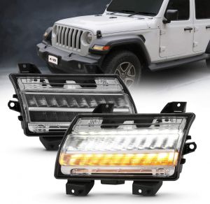 Anzo USA LED FENDER LIGHTS CLEAR LENS W/ SEQUENTIAL SIGNAL FOR 18+ JEEP WRANGLER JL, JLU & 20+ GLADIATOR JT