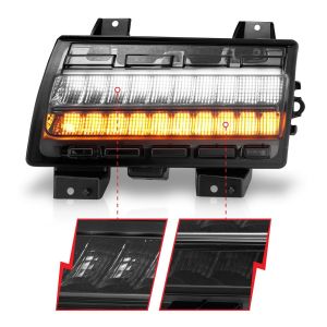 Anzo USA LED FENDER LIGHTS SMOKE LENS W/ SEQUENTIAL SIGNAL (FOR MODELS W/ FACTORY LED FENDER LIGHTS) For 2018-25+ Jeep Wrangler JL & Gladiator JT Models