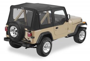 BESTOP Replace-A-Top With Door Skins & Clear Rear Windows In Black Denim For 1988-95 Jeep Wrangler YJ Models 5112015