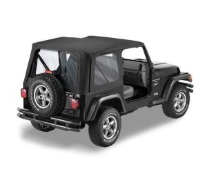BESTOP Replace-A-Top With Clear Windows In Black Denim For 1997-02 Jeep Wrangler TJ Fits Full Steel Doors 5112715