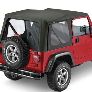 Pavement Ends Replay Replacement Top In Black Denim With Full Doors For 1997-02 Jeep Wrangler TJ 51198-15